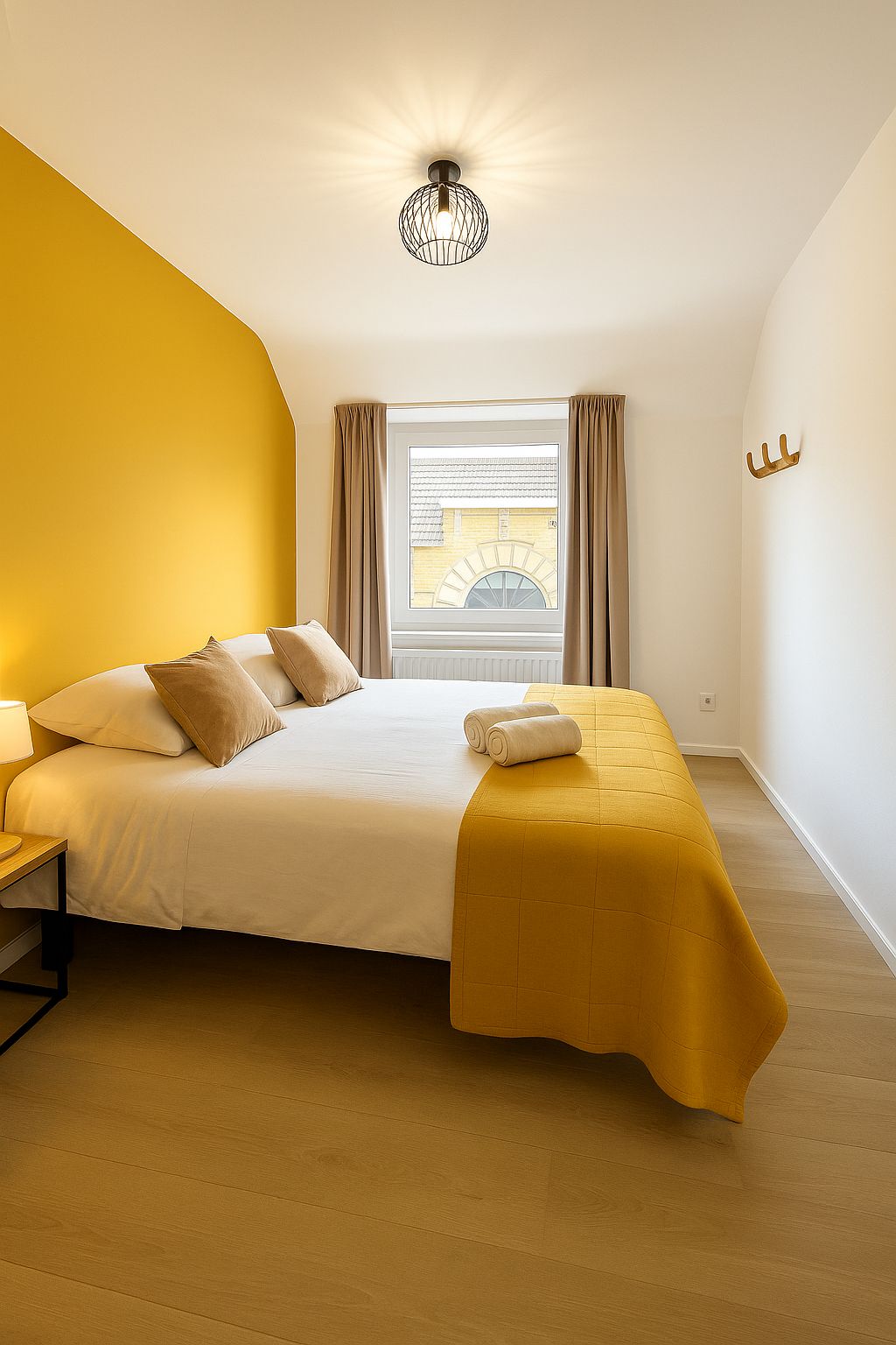 Luxe slaapkamer met Auping bed in vakantiehuis BLESS Valkenburg